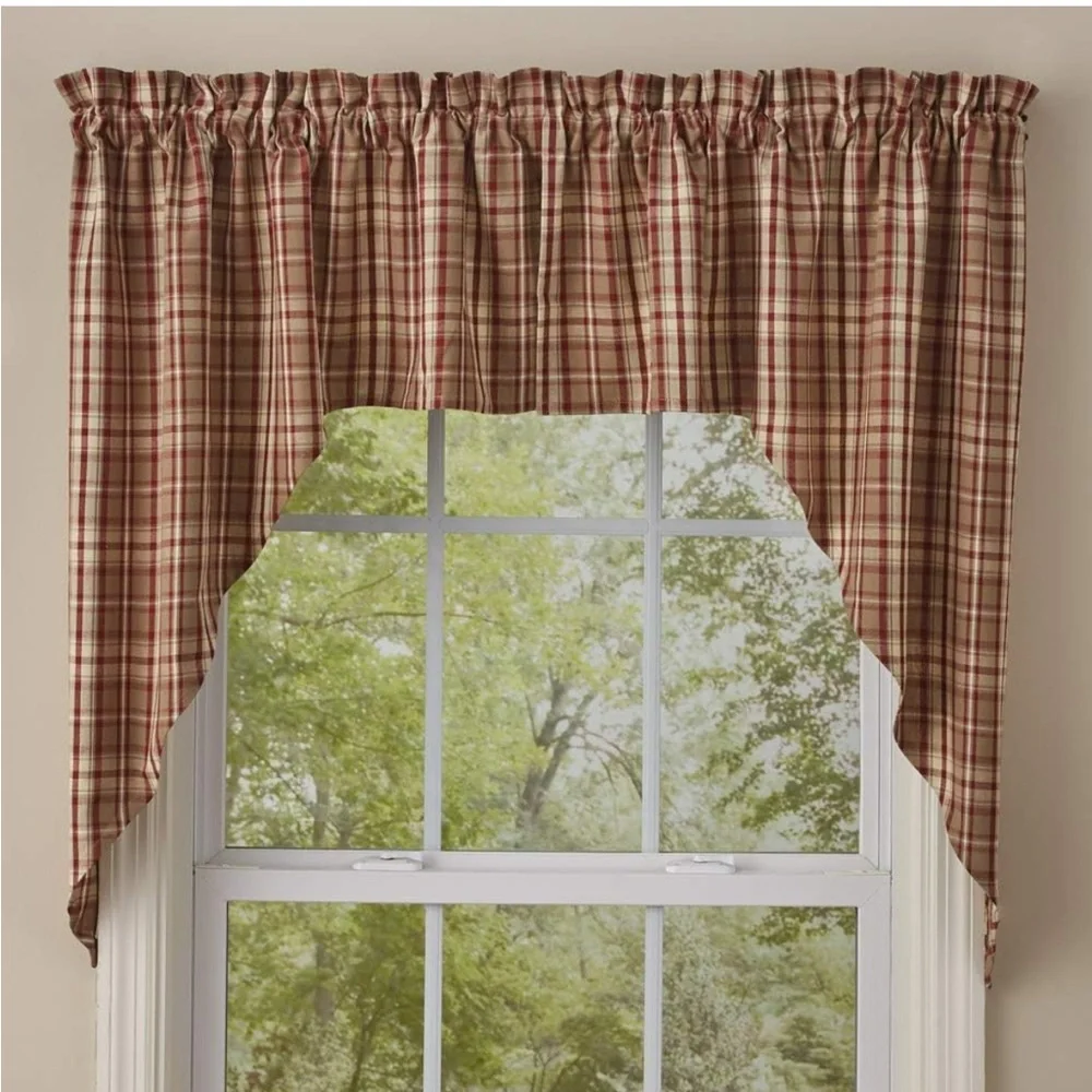 Park Designs Cumberland Swag Plaid 2 Pc Window Valance